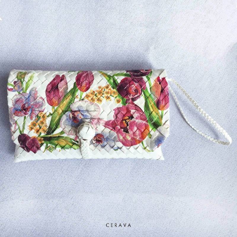 Bunga Orchid Clutch (with wrist strap)