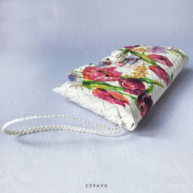 Bunga Orchid Clutch (with wrist strap)