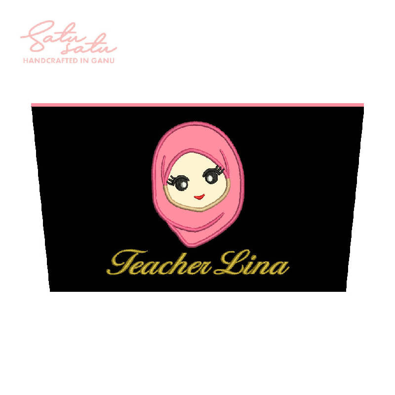 Embroidered Pouch: Hari Guru / Teachers' Day (Muslimah Teacher)