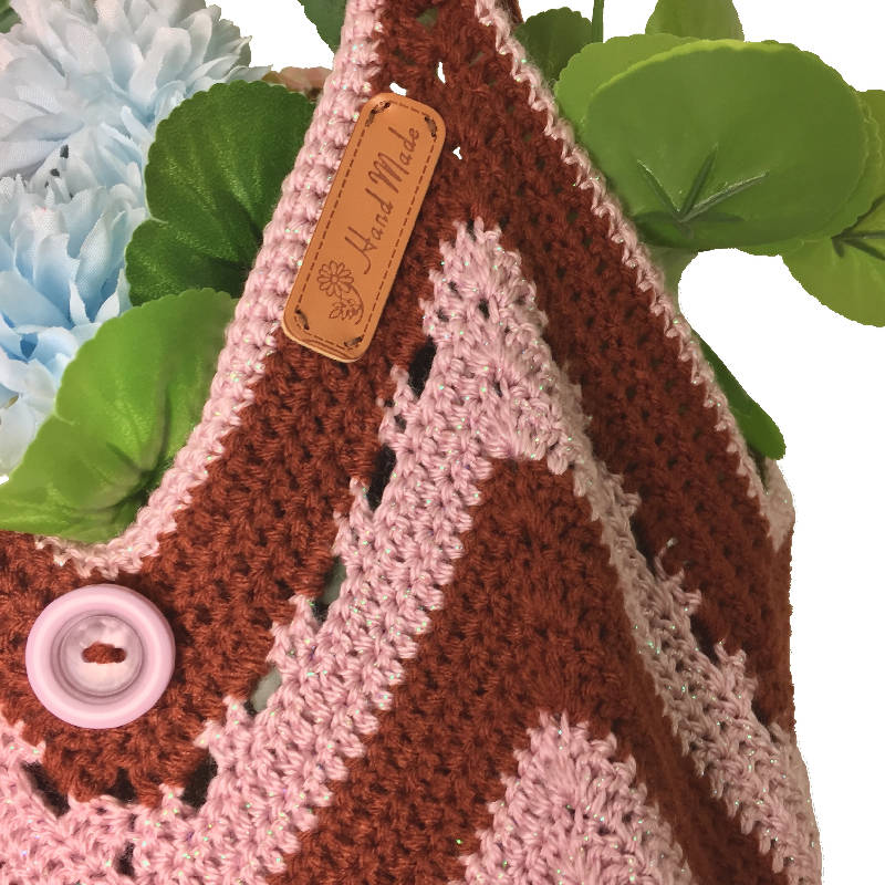 Crochet Granny Square bag with Spiral Cord Collection