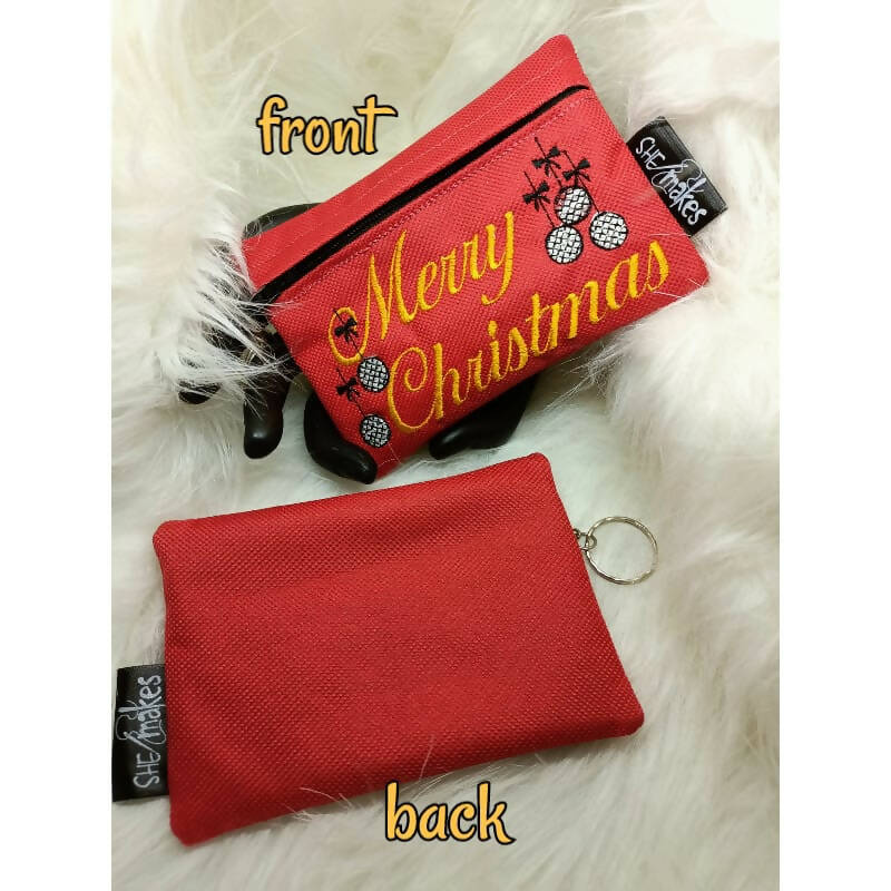 ITH - X'Mas Embroidery Zipper Pouch + Key Ring