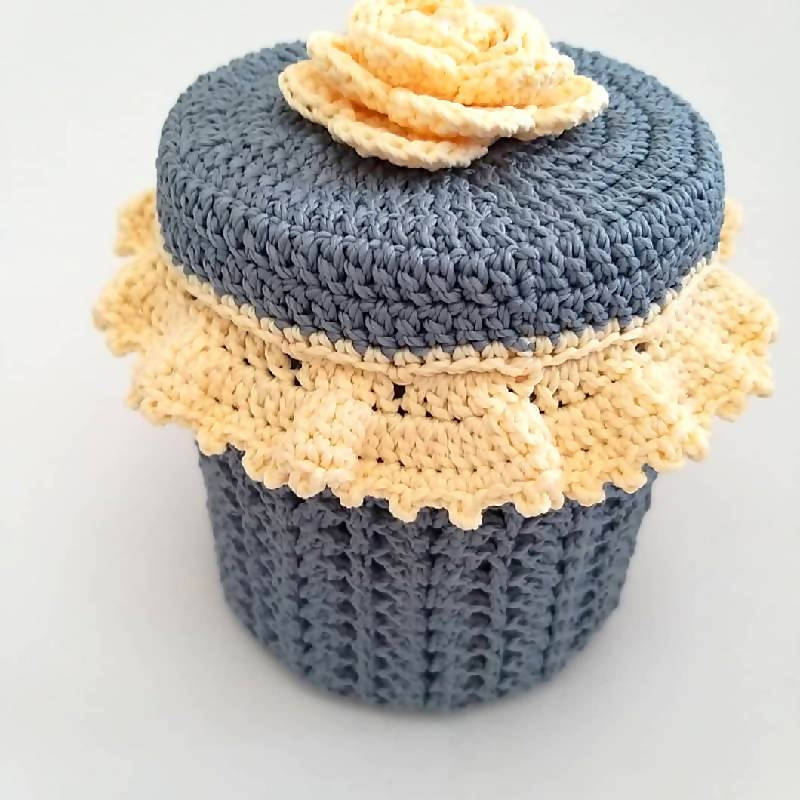 Legendary Blue Crochet Jar Cover