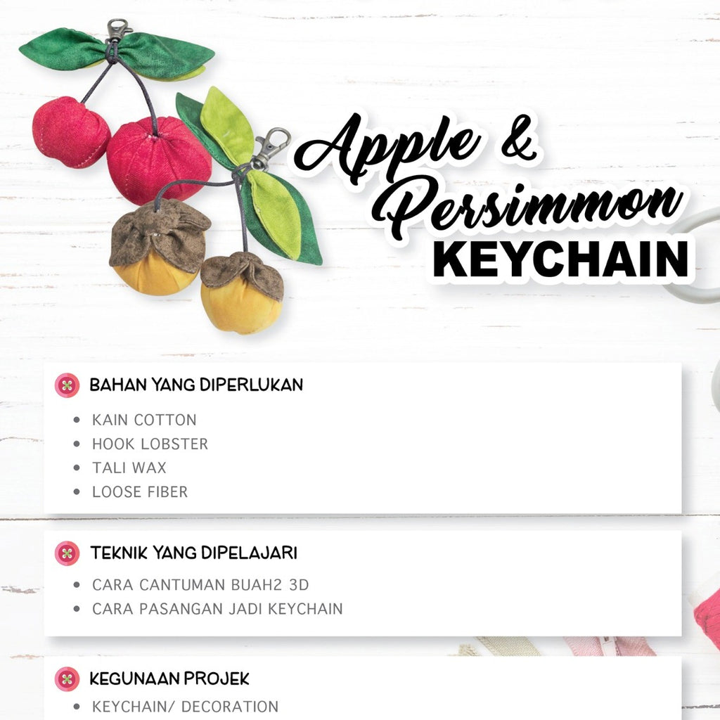 Apple & Persimmon Keychain Online Workshop