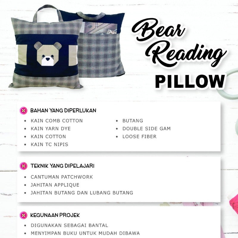 Bear Reading Pillow Online Workshop
