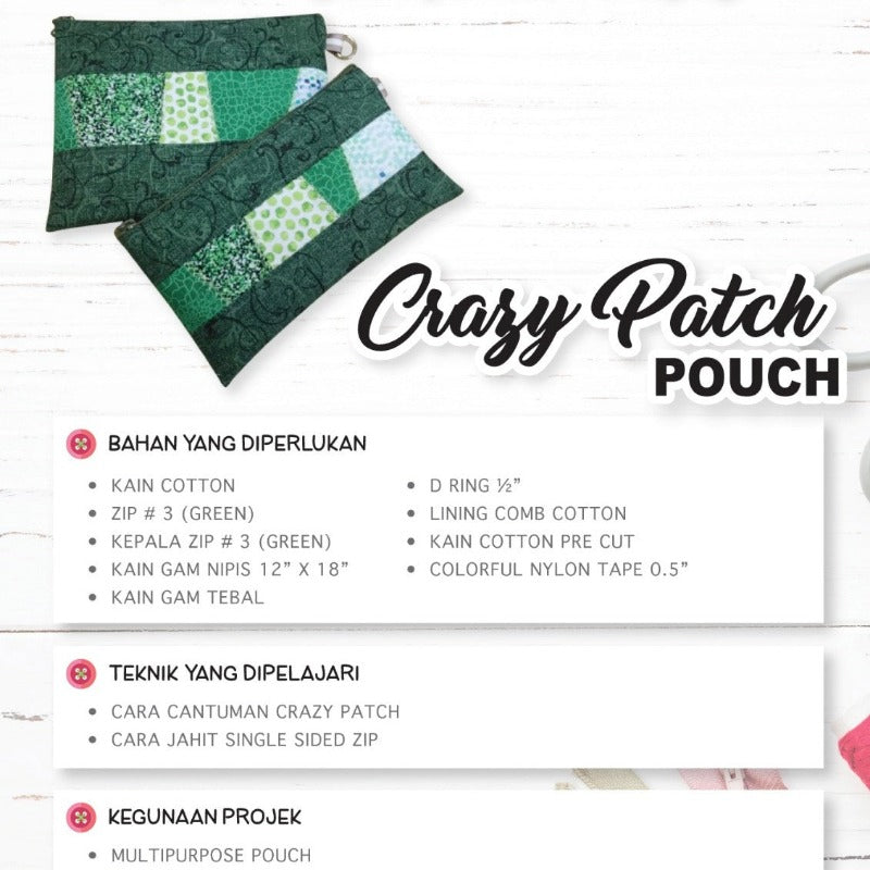 Crazy Patch Pouch Online Workshop