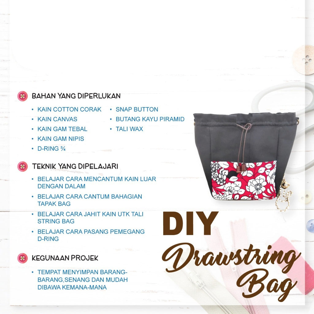 DIY Drawstring Bag Online Workshop