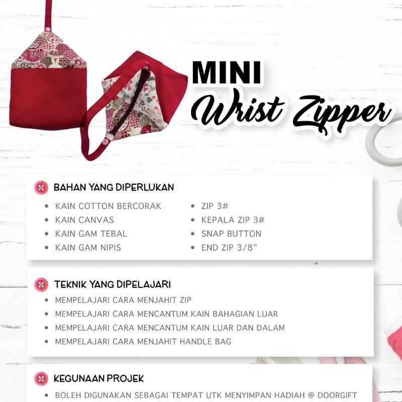 Mini Wrist Zipper Online Workshop