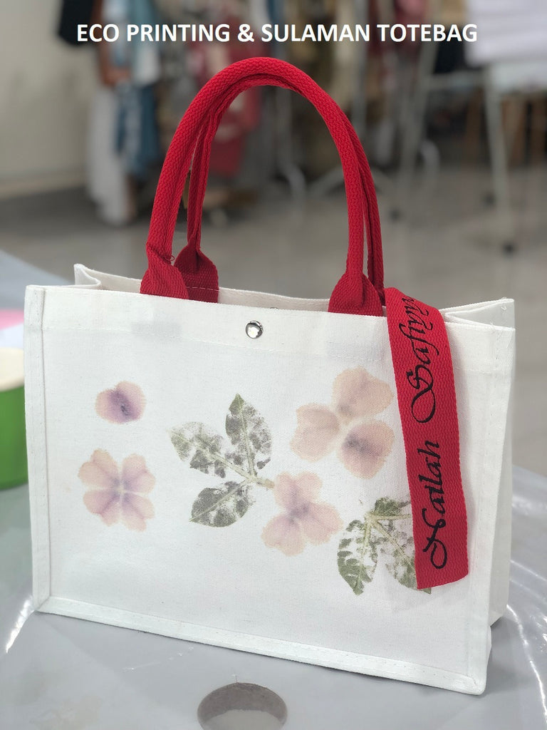 Workshop Home Based Business - Jute bag Eco Printing Ponding and Embroidery Name