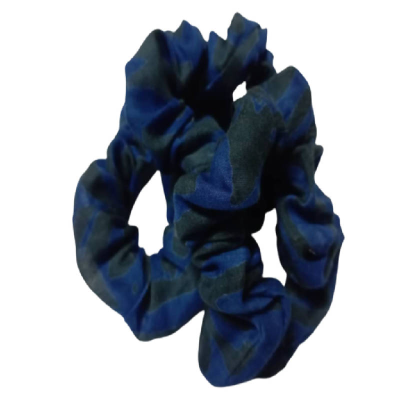 Blue Batik Mini Scrunchie