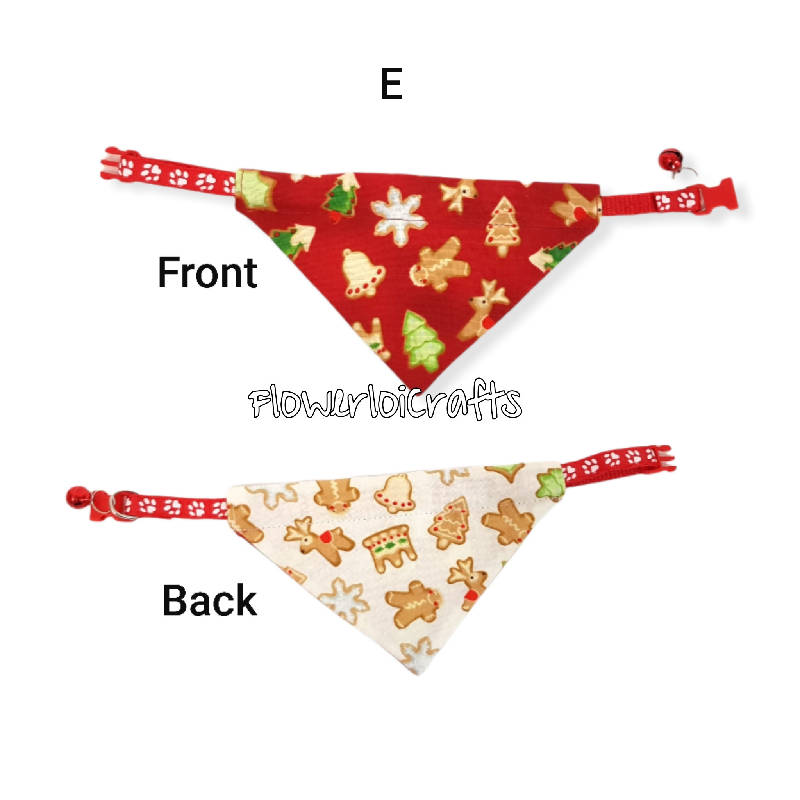 2-in-1 Reversible Cat/Puppy Bandana (Christmas Edition)