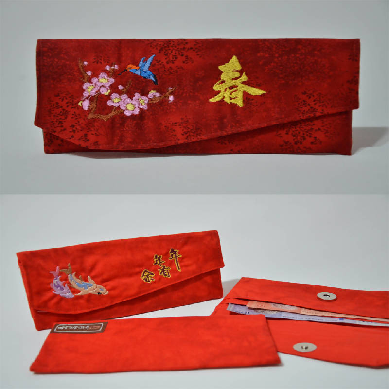 2-tier Embroidered Angpow Pouch (Red Version)