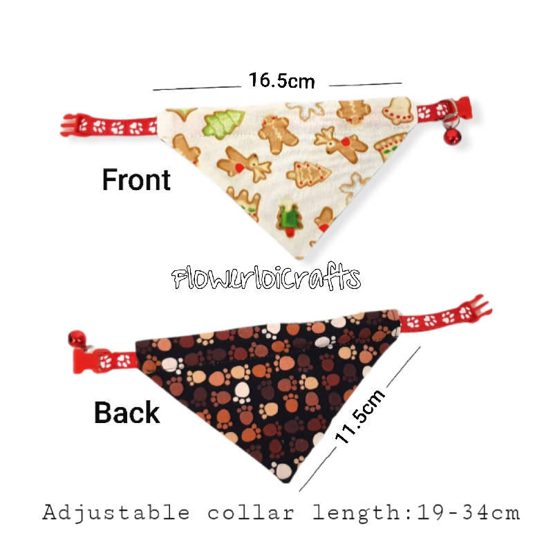 2-in-1 Reversible Cat/Puppy Bandana (Christmas Edition)