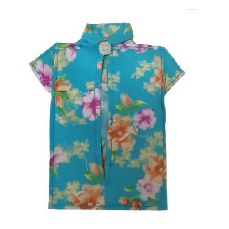 Kawaii Man Shirt Tissue Pouch(Floral -Blue)