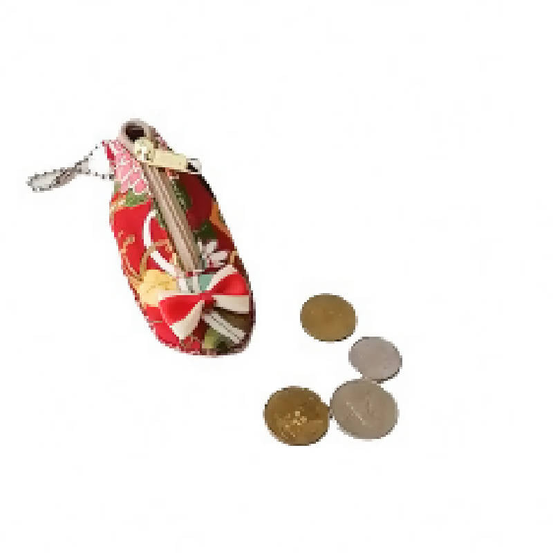 Thumbelina Shoe Coin Pouch 1A (RED FLORAL)