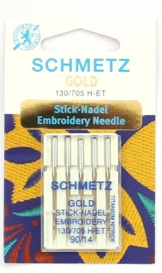 SCHMETZ GOLD Embroidery Needle Size: 14