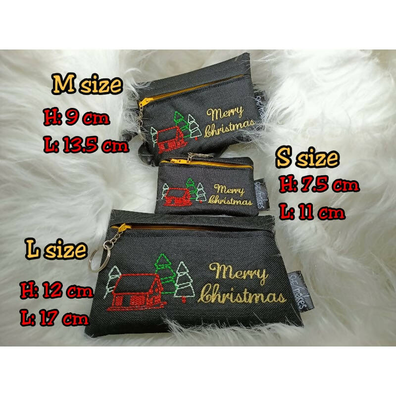 ITH - X' Mas Embroidery Zipper Pouch + Key Ring