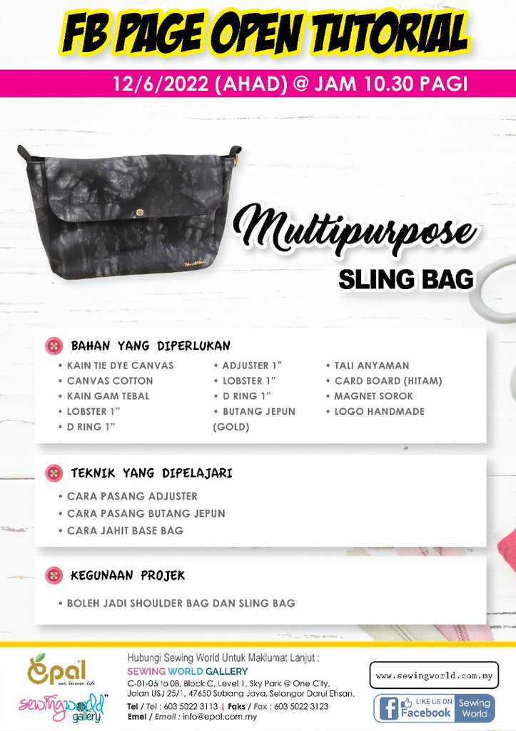 Multipurpose Sling Bag Online Workshop