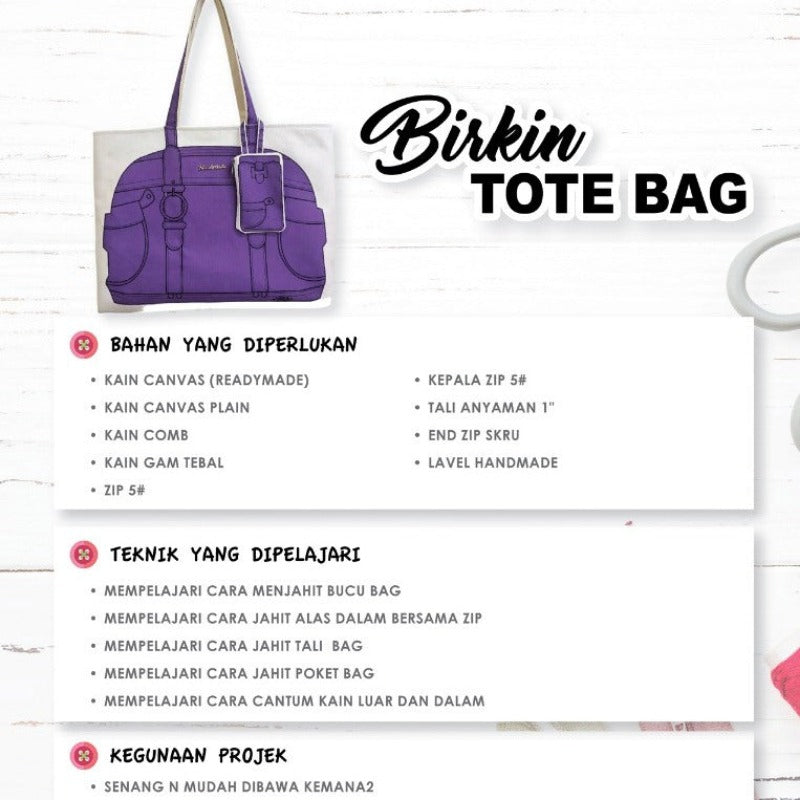 Birkin Tote Bag Online Workshop