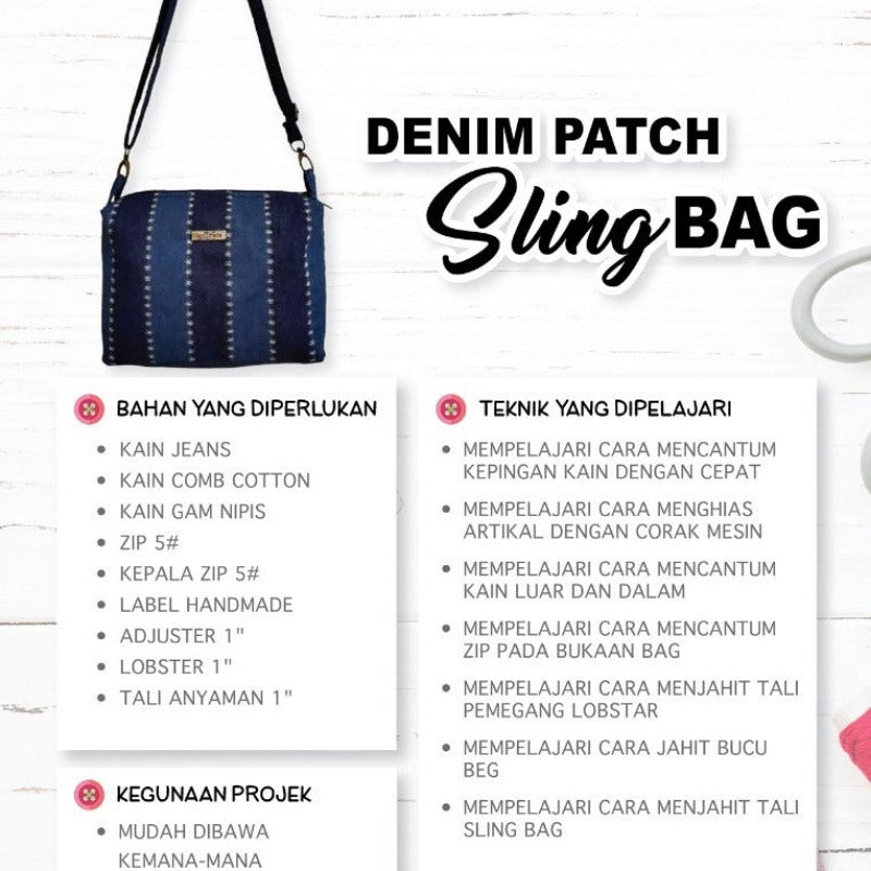 Denim Patch Sling Bag Online Workshop