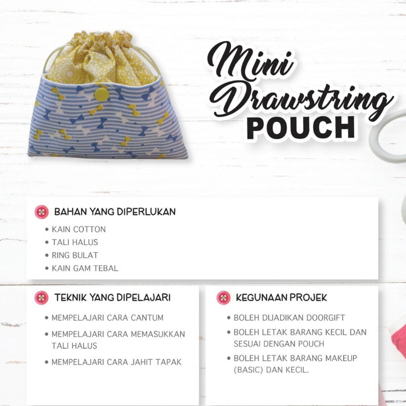 Mini Drawstring Pouch Online Workshop