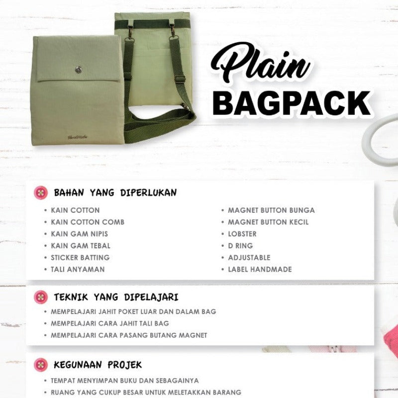 Plain Bagpack Online Workshop
