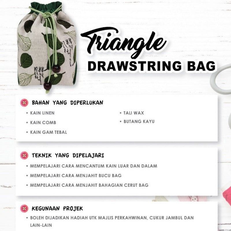 Triangle Drawstring Bag Online Workshop