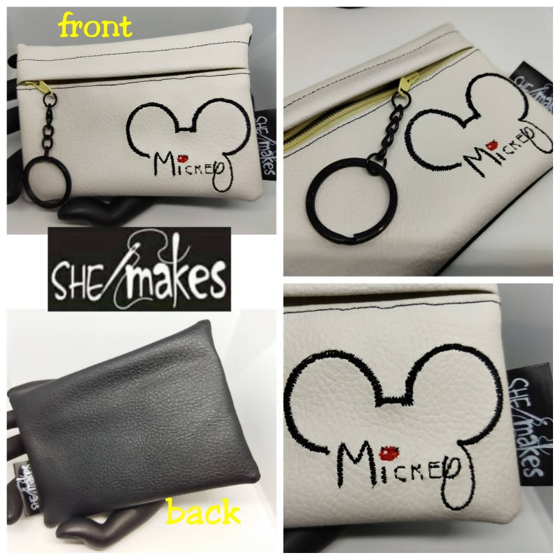 ITH - MICKEY Embroidery Zipper Pouch + Key Ring