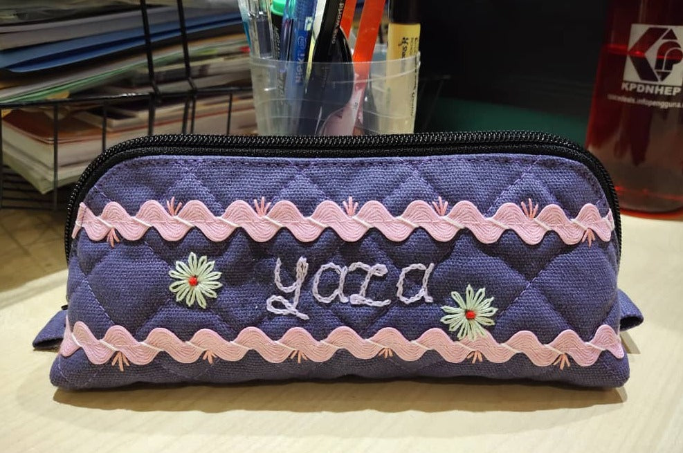 Embroider Lettering Pencil Case Material Pack