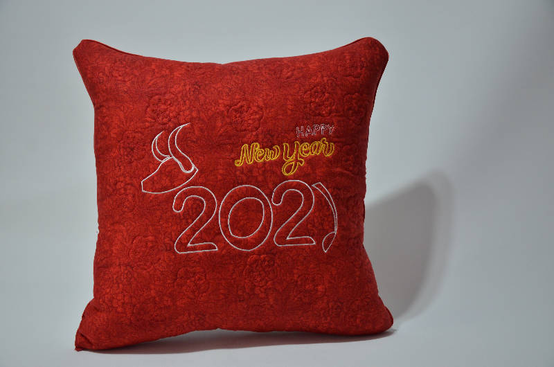 Embroidered Sofa Pillow (Year of Ox 2021)