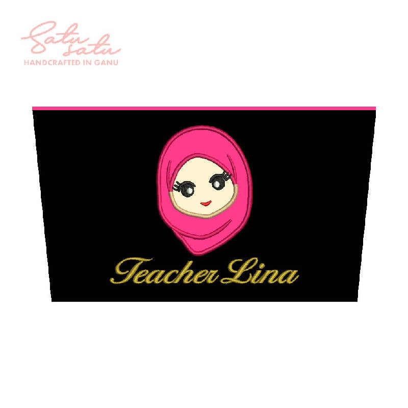Embroidered Pouch: Hari Guru / Teachers' Day (Muslimah Teacher)