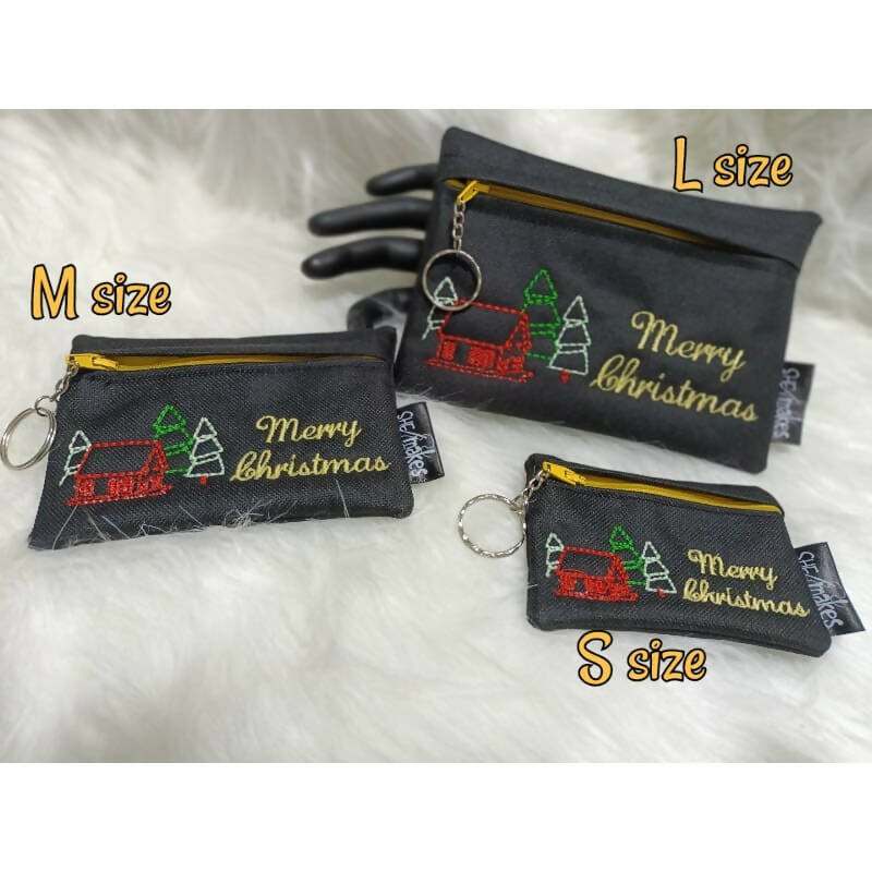 ITH - X' Mas Embroidery Zipper Pouch + Key Ring