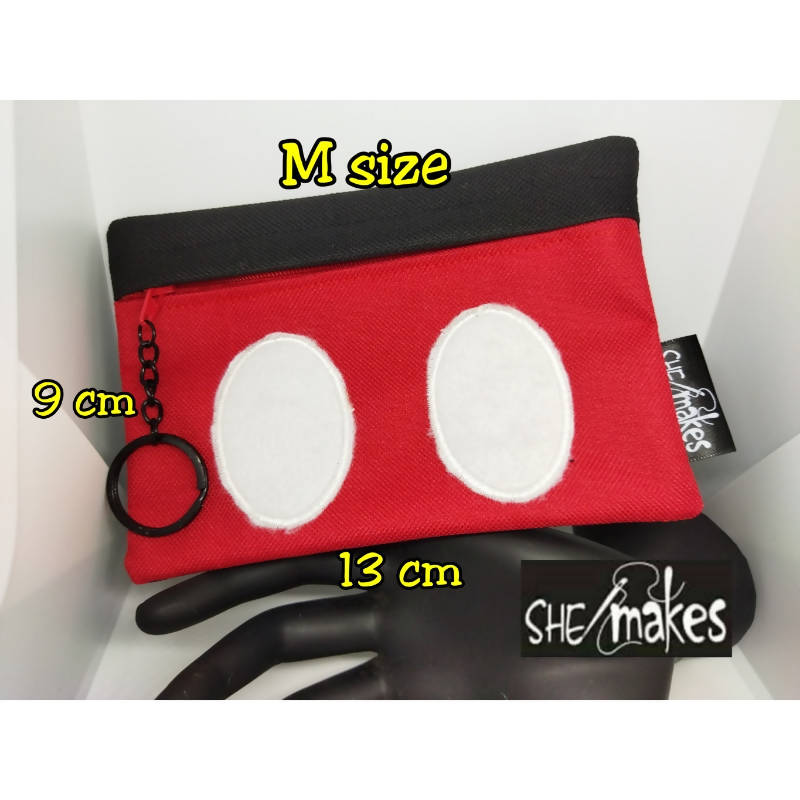 ITH - MICKEY Pants Applique. Zipper Pouch + Key Ring