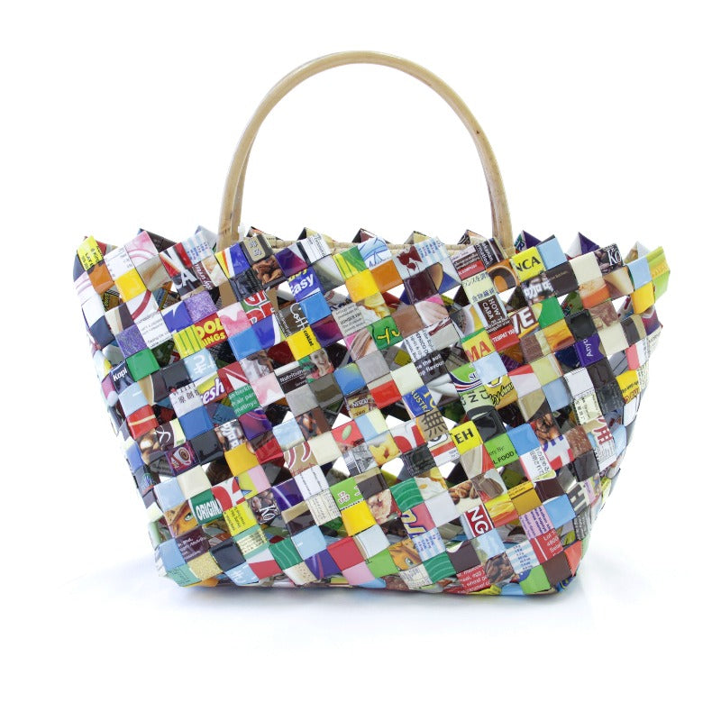 Upcycle How2recycle Plastic Bag Upcycled Handcrafted Beach Bag