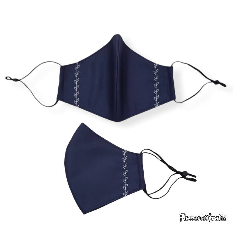 Embroidered Water Repellent Fabric Face Mask (Adults)