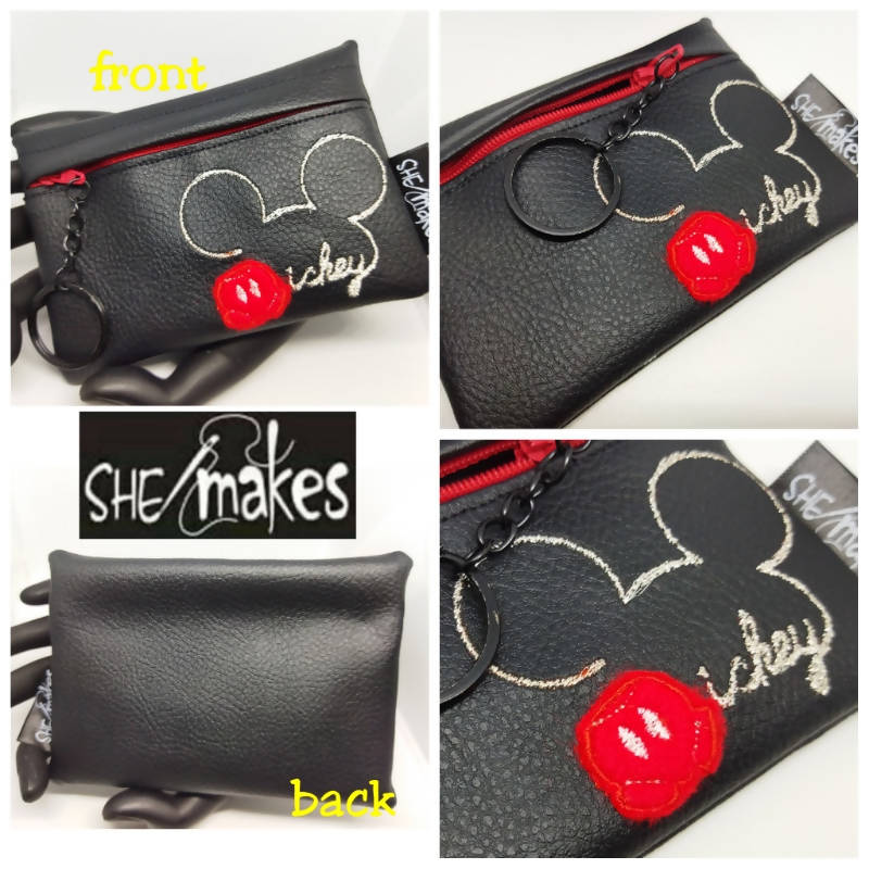 ITH - MICKEY Pants Embroidery Zipper Pouch + Key Ring